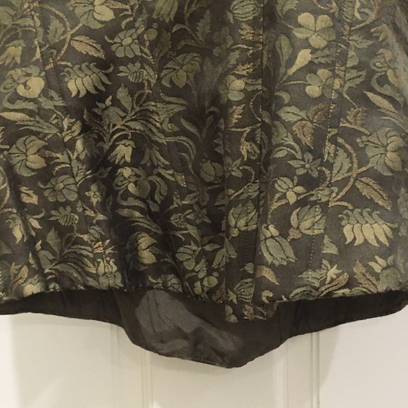 Ralph Lauren black label bustier in olive pattern silk - Picture 7 of 8